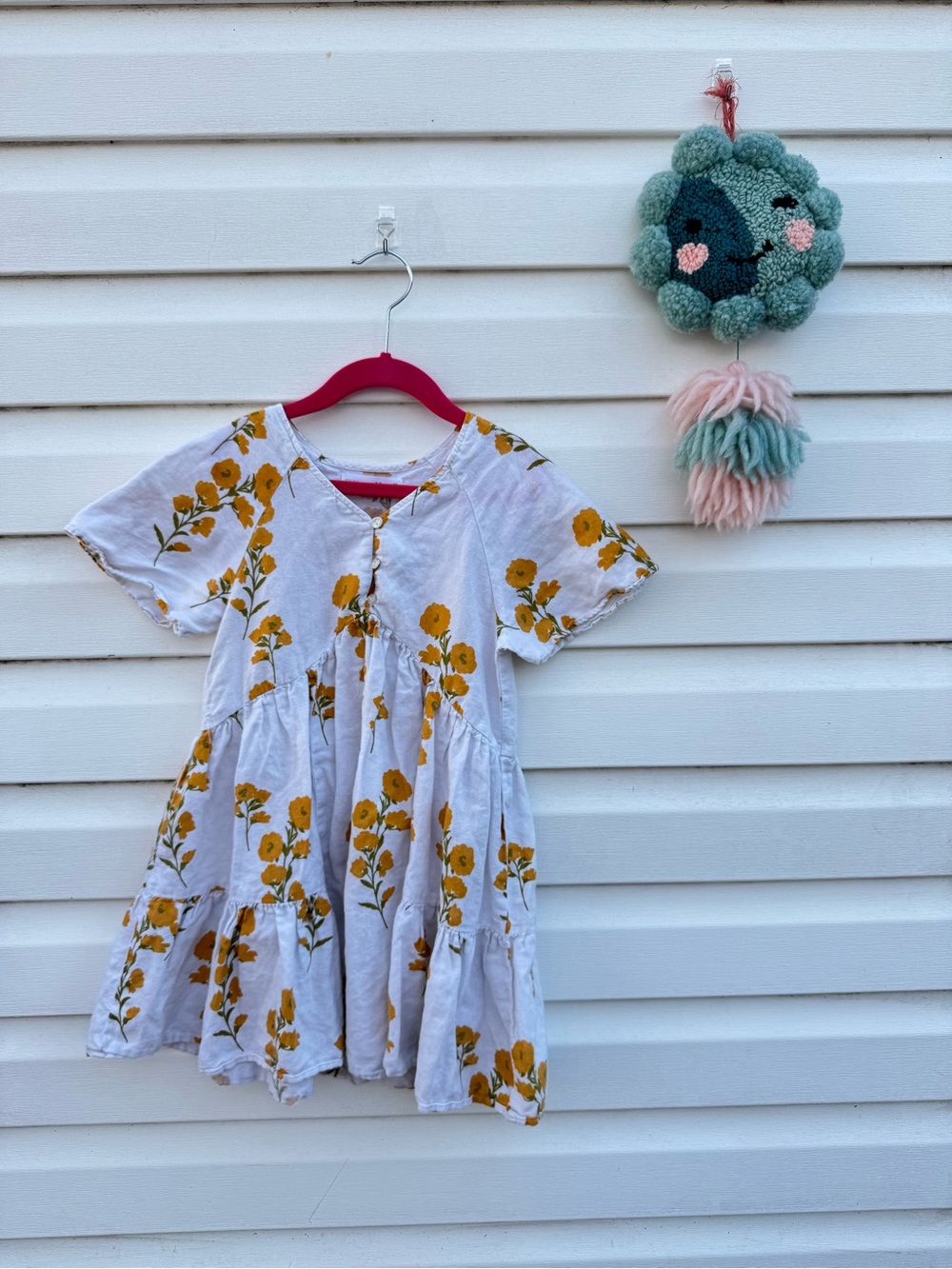 Zara White Dress with Yellow Floral Print